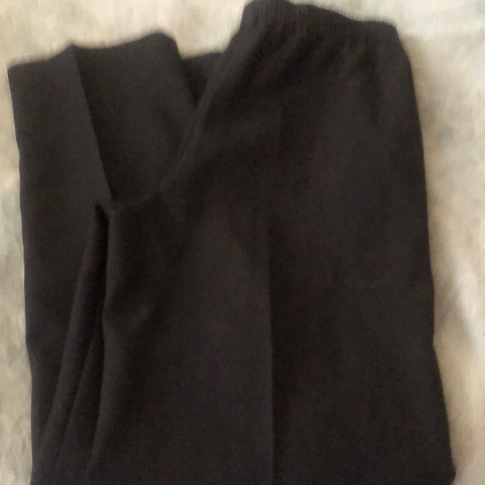 Modern black pull-on dress pants 👖 dressy no pockets elastic waist in back
